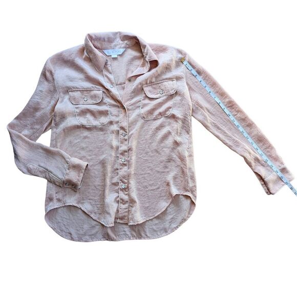 Ellie Mae satin button-down shirt light pink - Picture 9 of 12